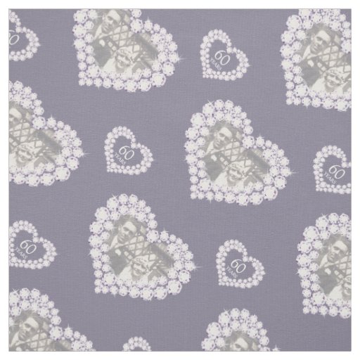 Diamond wedding anniversary custom photo fabric