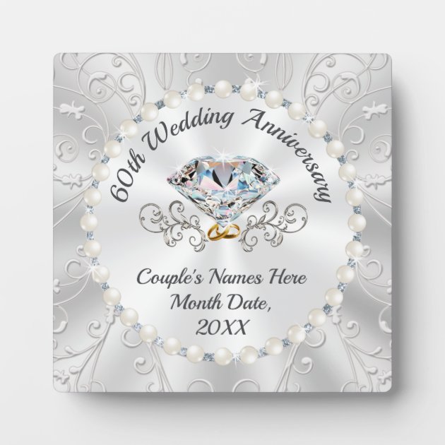 Happy 60th Wedding Anniversary Matching Gift For Couples graphic Wood Print  by Art Grabitees - Pixels