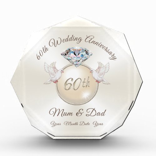 Diamond Wedding Anniversary Gifts for Mum and Dad