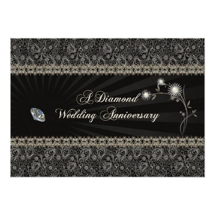 Diamond Wedding Anniversary Invitation Card