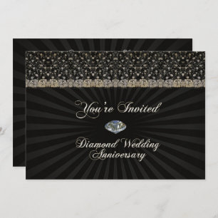 Diamond Wedding Anniversary Invitation Card