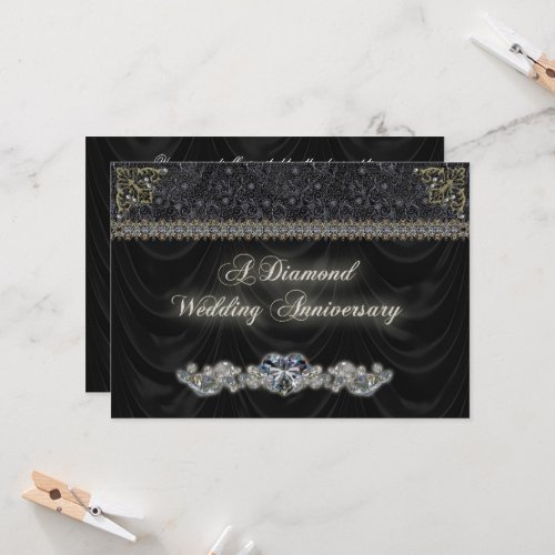 Diamond Wedding Anniversary Invitation Card
