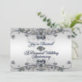 Flourish 60th Diamond Wedding Anniversary Invite, Zazzle in 2023