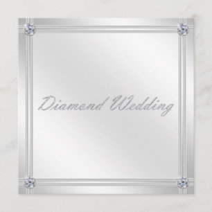 Diamond Wedding Anniversary Invitation in Silver