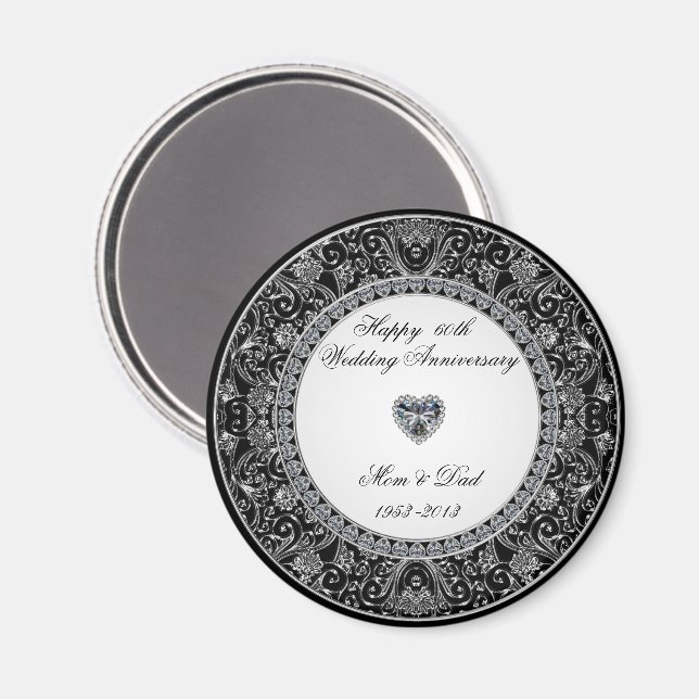 Diamond Wedding Anniversary Magnet (Front/Back)
