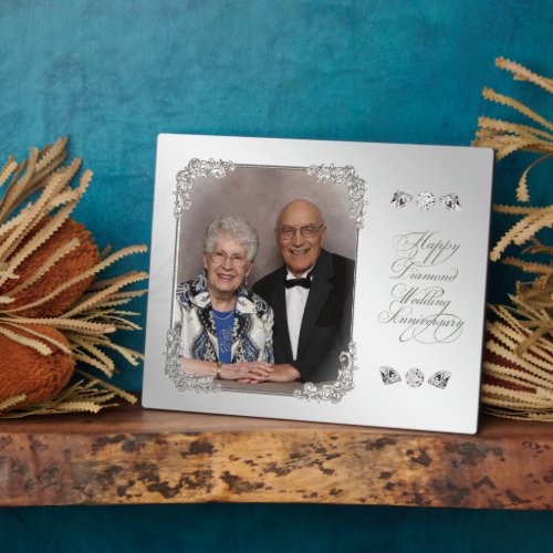 Diamond Wedding Anniversary Photo Plaque