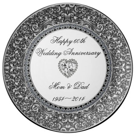 Diamond Wedding Anniversary Porcelain Plate
