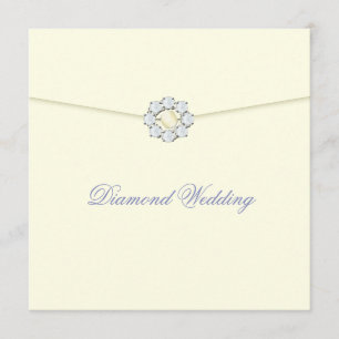 Diamond Wedding Anniversary with Diamond Broach Invitation
