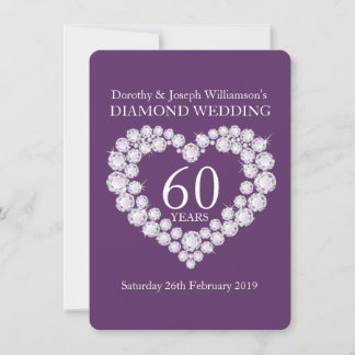 Diamond wedding diamonds heart 60 party invite