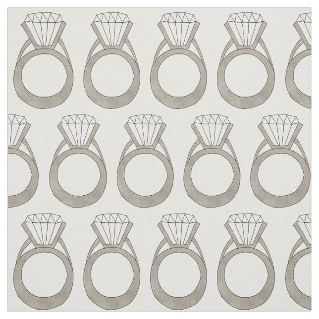 Diamond Wedding Engagement Ring Bride Bling Bridal Fabric (Swatch)