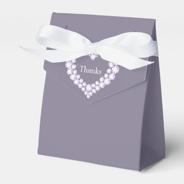 Diamond wedding heart thank you favor box (Front Side)