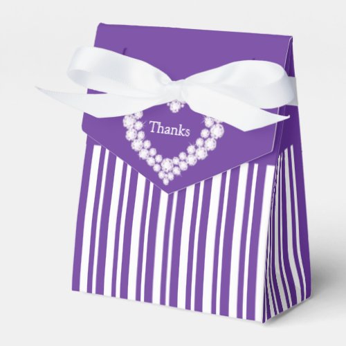 Diamond wedding heart thank you favor box