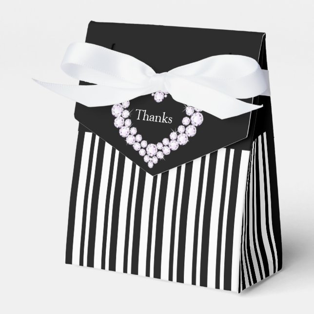 Diamond wedding heart thank you favor box (Front Side)