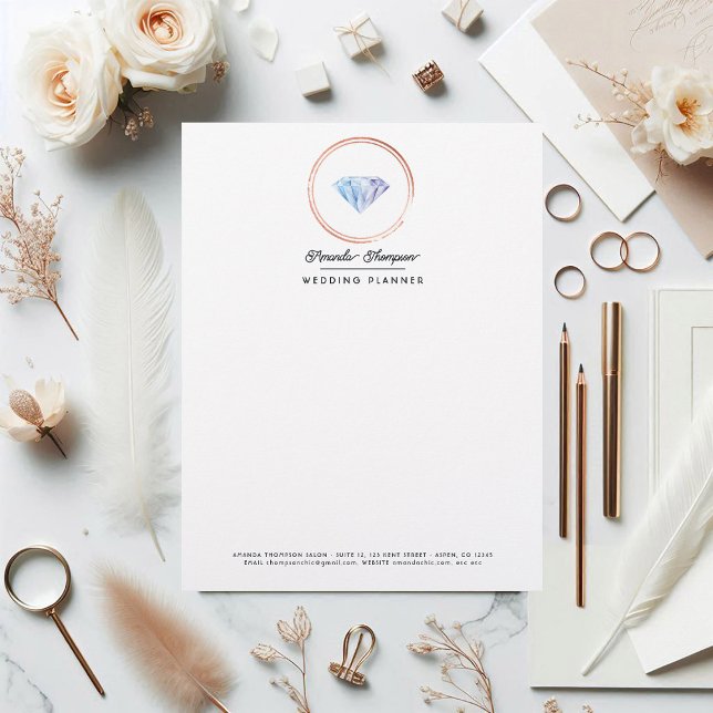 Diamond Wedding Planner Business Branding Letterhead (Diamond Wedding Planner Business Branding Letterhead)