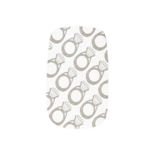 Diamond Wedding Ring Bride Bridal Bling Nail Decal