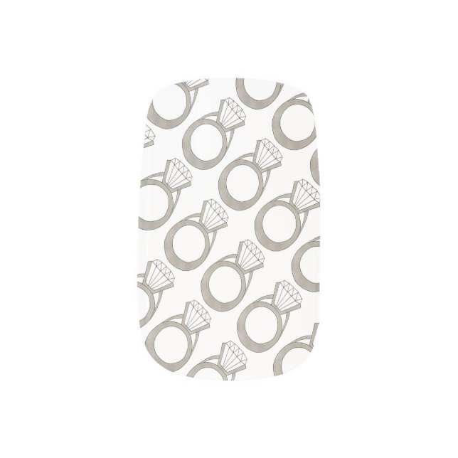 Diamond Wedding Ring Bride Bridal Bling Nail Decal (Right Thumb)