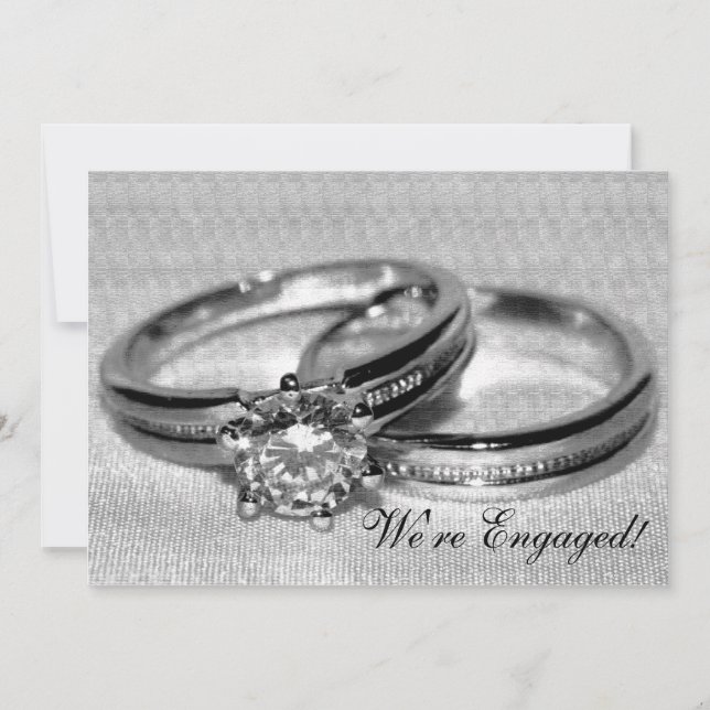 Diamond Wedding Ring Set Engagement Party Invitation (Front)