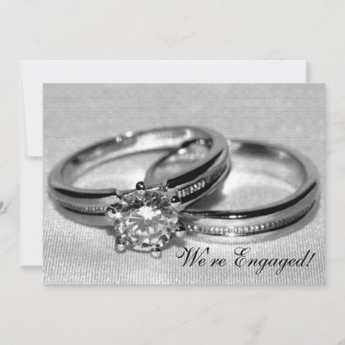 Diamond Wedding Ring Set Engagement Party Invitation