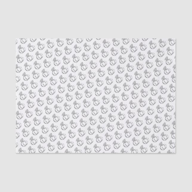 Diamond Wedding Ring Set Pattern Design Tissue Paper (Front)