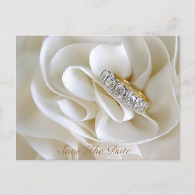 Diamond Wedding Rings Announcement Postcard (Front)