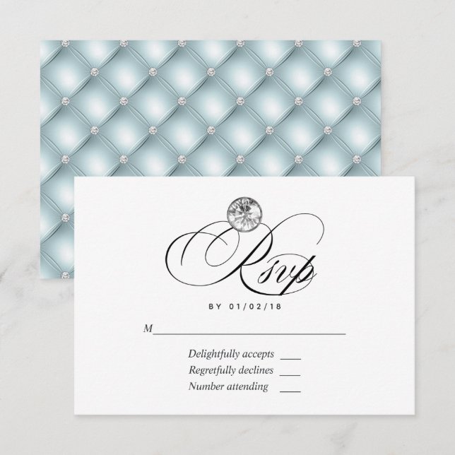 Diamond Wedding RSVP Card (Front/Back)