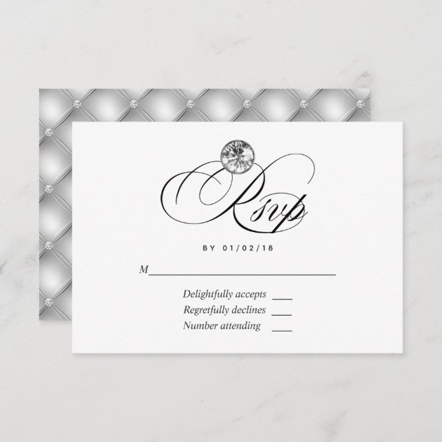 Diamond Wedding RSVP Card (Front/Back)