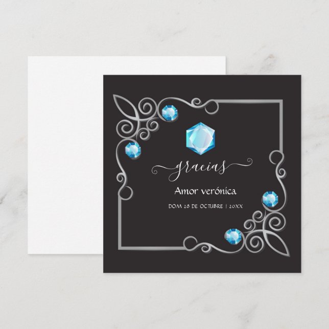 Diamond Wedding Thank You Card (Front/Back)