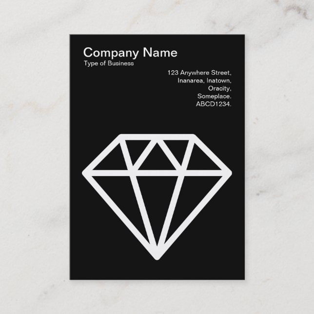 Diamond - WHite on Black Business Card (Front)