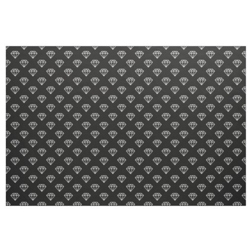 Diamond - White on Black Fabric