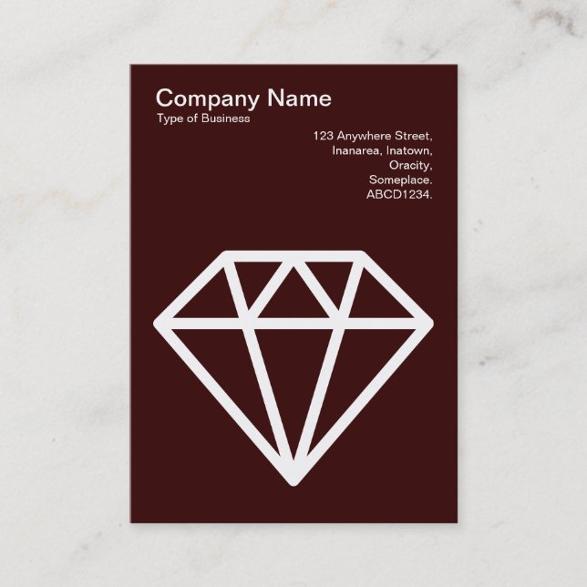Diamond - White on Dark Brown Business Card (Front)