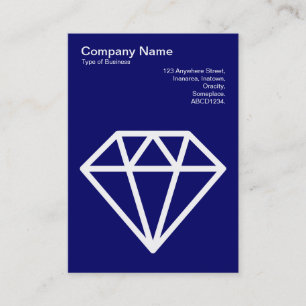 Diamond - White on Deep Navy Business Card