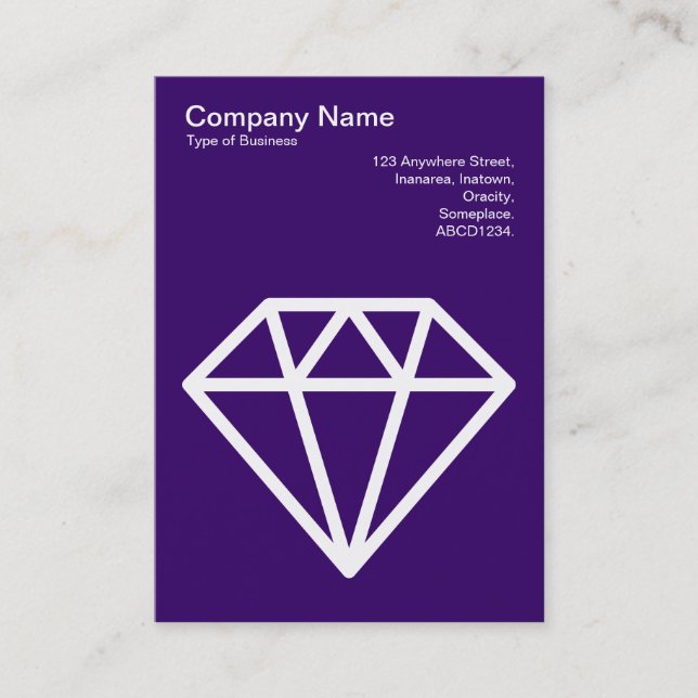 Diamond - White on Deep Purple Business Card (Front)