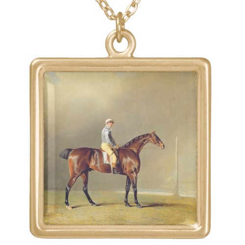 Diamond with Dennis Fitzpatrick Up 1799 oil on Gold Plated Necklace