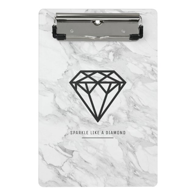 Diamond with Marble Mini Clipboard (Front)