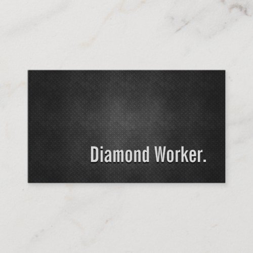 Diamond Worker Cool Black Metal Simplicity Business Card Templates