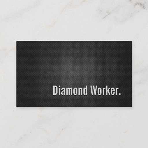 Customizable Diamond Worker Cool Black Metal Simplicity Business Card Templates