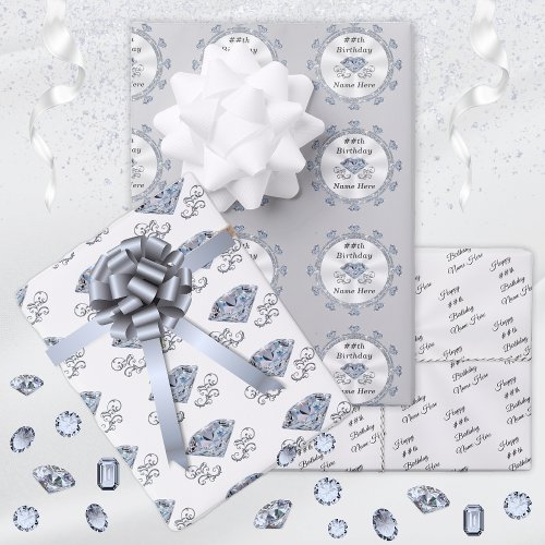 Diamond Wrapping Paper Any YEAR or OCCASION Wrapping Paper Sheets