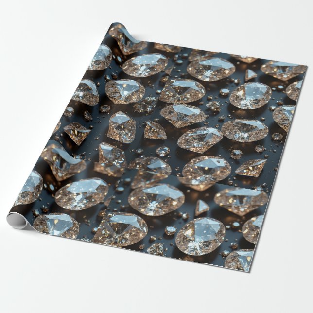 Diamond wrapping paper looks real diamond luxury (Unrolled)