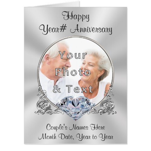Diamond Years Personalized GIANT Anniversary Cards