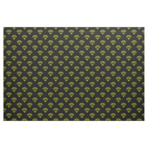 Diamond - Yellow on Black Fabric
