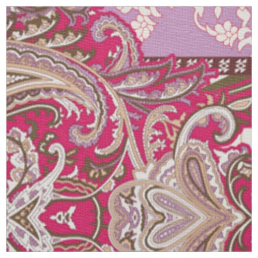Diamond Zigzag Textile | Lavender Paisley Print Fabric