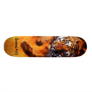 Diamondality Flaming tiger skateboard