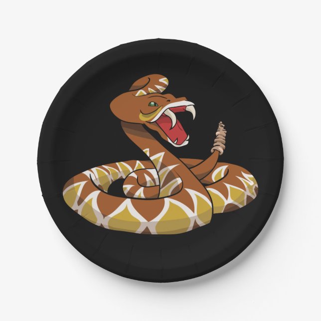 Diamondback rattlesnake paper plates (Front)