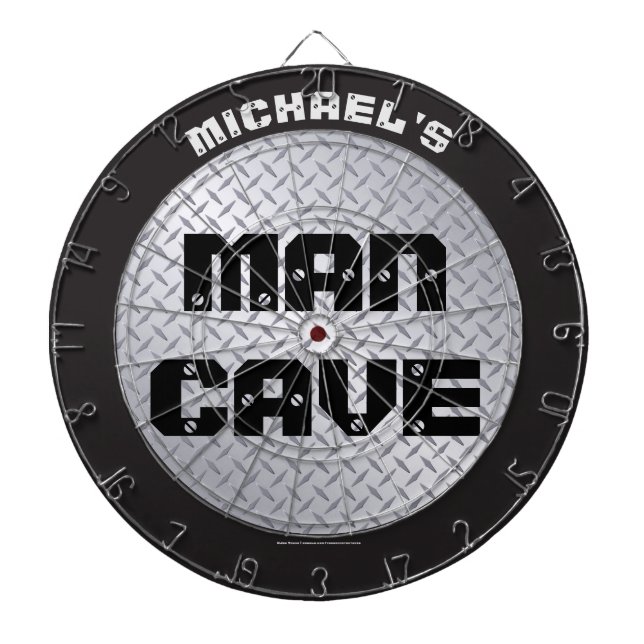 Diamondplate Industrial Man Cave Dartboard (Front)