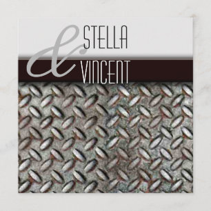 Diamondplate Industrial Wedding Invitation