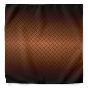 Diamondplate Look Pattern Black to Copper Fade Bandana