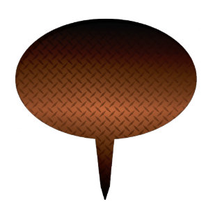 Diamondplate Look Pattern  Black to Copper Fade Cake Topper