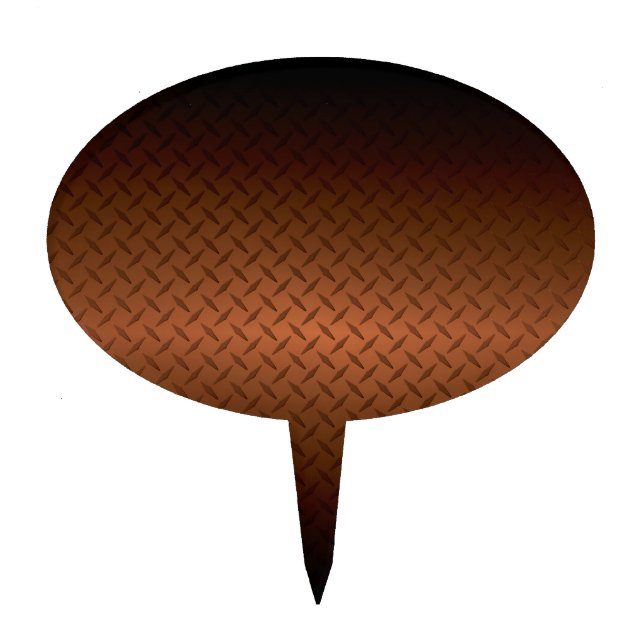 Diamondplate Look Pattern  Black to Copper Fade Cake Topper (Front)