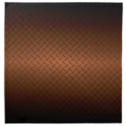 Diamondplate Look Pattern  Black to Copper Fade Cloth Napkin