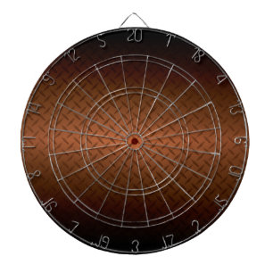 Diamondplate Look Pattern Black to Copper Fade Dart Board
